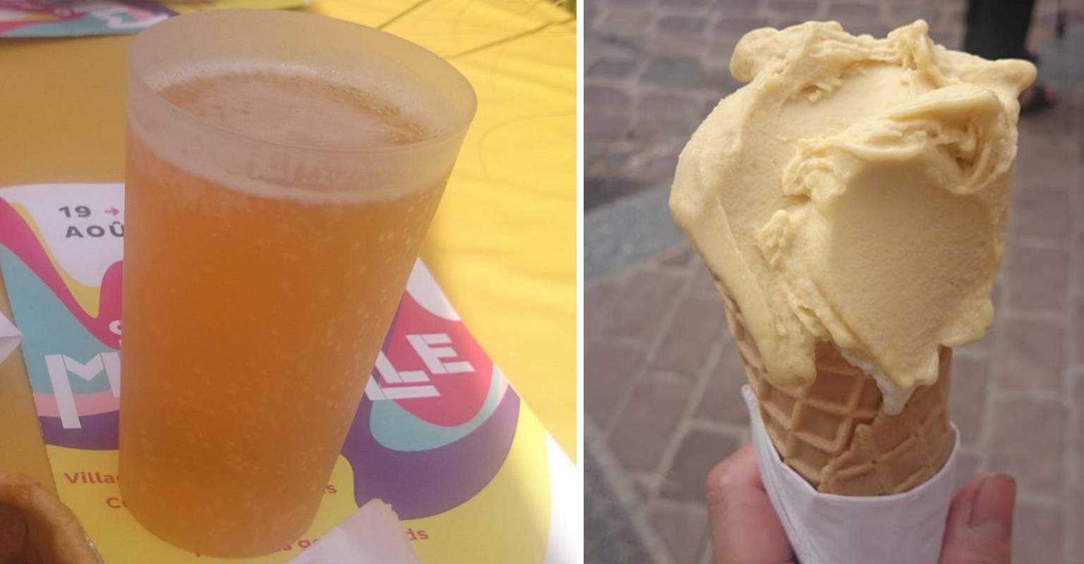 ビール（写真左） グラス（アイス）（写真右）