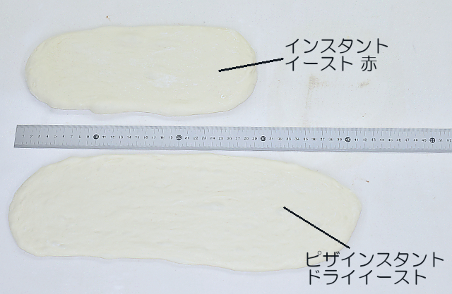 リバースシーターで生地を伸ばした直後に計測