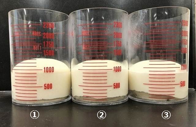 仕上げ種作成時のシェフ分量と発酵温度の変化による比較