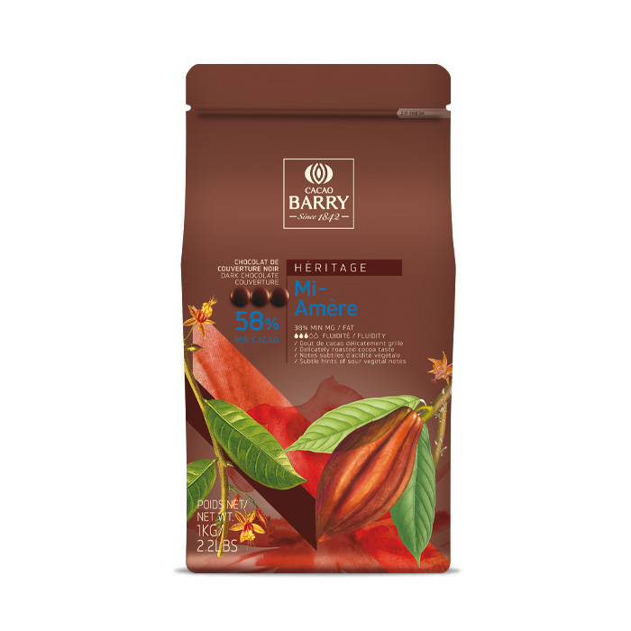 クーベルチュール ピストール ミ・アメール カカオ58％　1kg